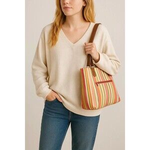 Urban Outfitters Lilith Sweater Womens Size Small Ivory Oversized VNeck Pullover